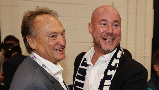 Carlton Football Club CEO Brian Cook took former president Luke Sayers as his plus win to the Blues win against the Saints last week. File picture: Michael Klein.