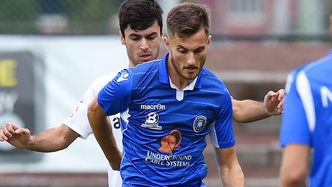 Kaine Sheppard takes possession of the ball. Picture: Josie Hayden