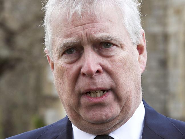 WINDSOR, ENGLAND - APRIL 11: Prince Andrew, Duke of York, attends the Sunday Service at the Royal Chapel of All Saints, Windsor, following the announcement on Friday April 9th of the death of Prince Philip, Duke of Edinburgh, at the age of 99, on April 11, 2021 in Windsor, England. (Photo by Steve Parsons - WPA Pool/Getty Images)