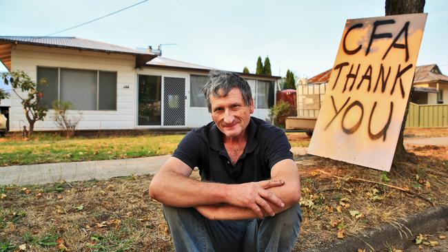 Andrew Jackson sits outside his home in Corryong. Picture: Aaron Francis