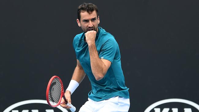 Fist pump for a first round win for Marin Cilic. Picture: Getty Images