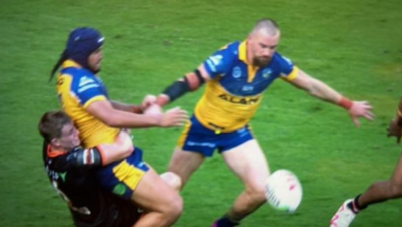 Galvin was charged by the match review committee for this tackle on Kelma Tuilagi.