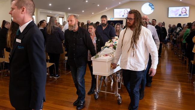 BURNIE, AUSTRALIA. NewsWire Photos. AUGUST 12th, 2023. Family and friends of Shyanne-Lee Tatnell attend a service in celebration of her life in Burnie, Tasmania. Teenager Shyanne-Lee's body was found in Tasmanian bushland. Picture: NCA NewsWire/ Grant Wells