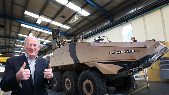 Head of the Elphinstone Group Dale Elphinstone with the Sentinel 2 at Burnie.