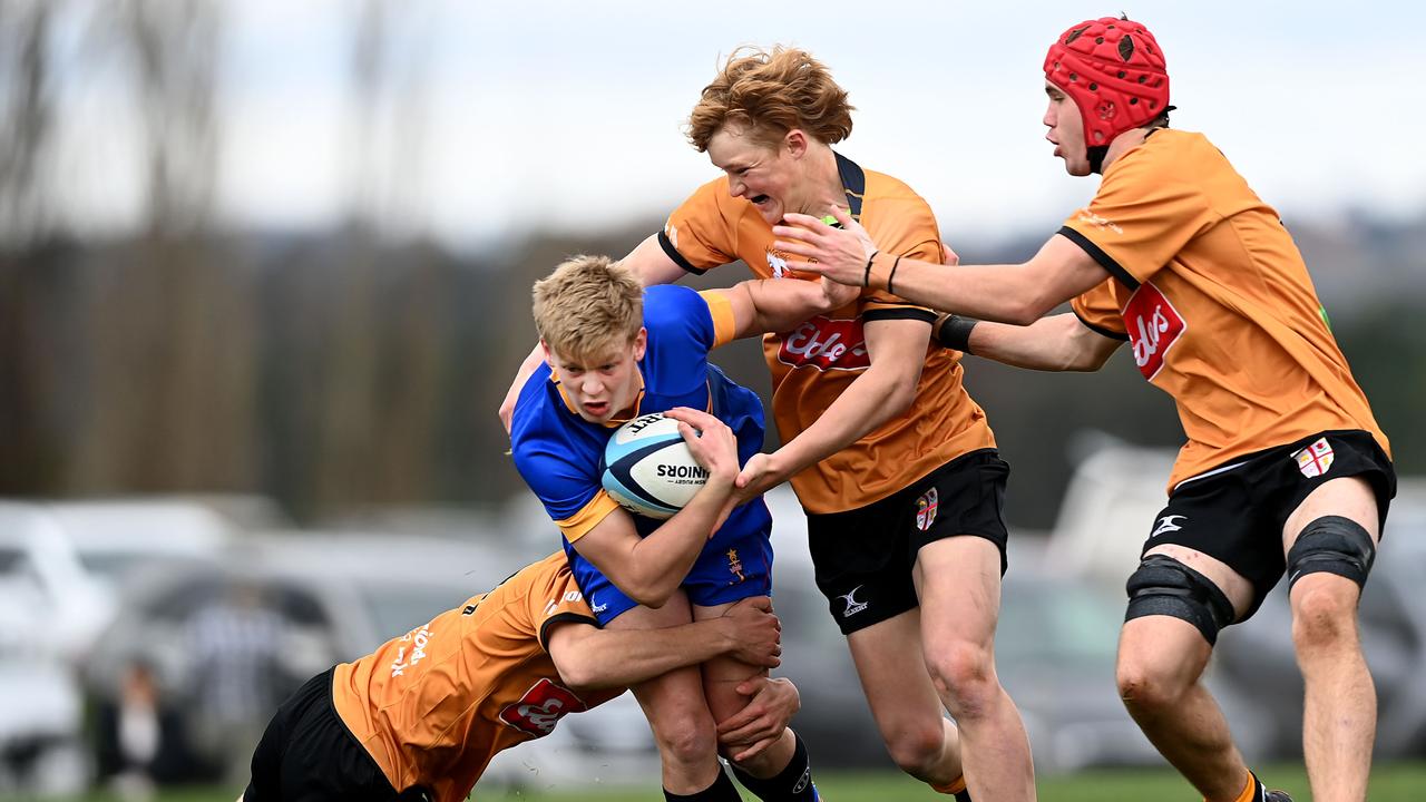 Action in the City v Country Junior Rugby Union game in Bathurst. Pic: Jeremy Piper