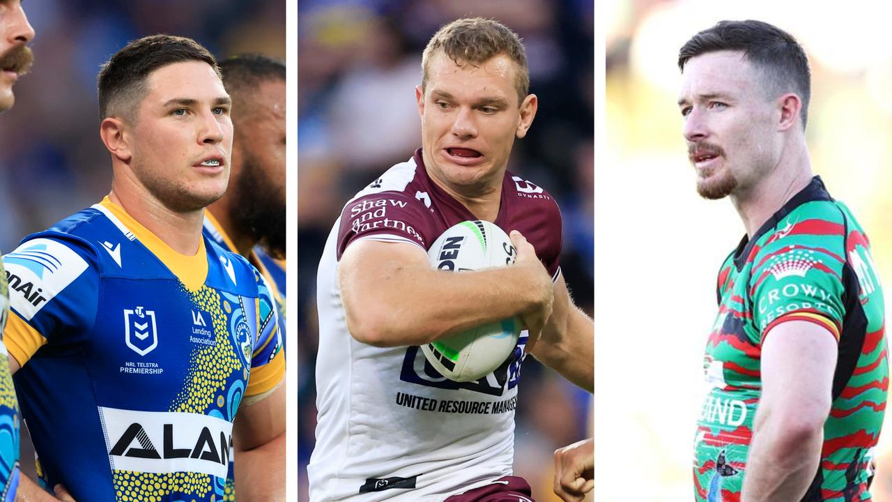 It was a bad weekend for the Eels (left) and Rabbitohs (right) while Manly (centre) surged