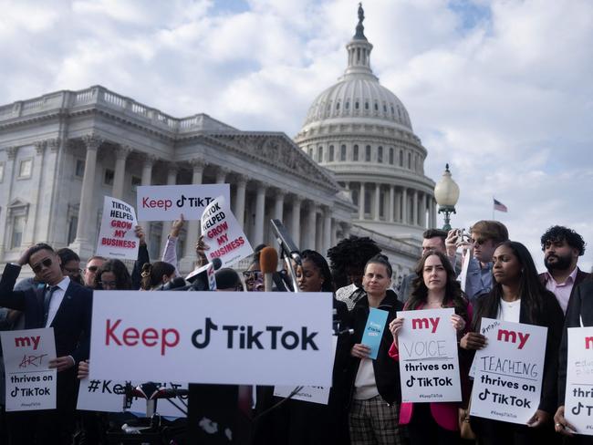 Pro TikTok protesters congregated on Capitol Hill in Washington, DC in March 2023. Picture: AFP