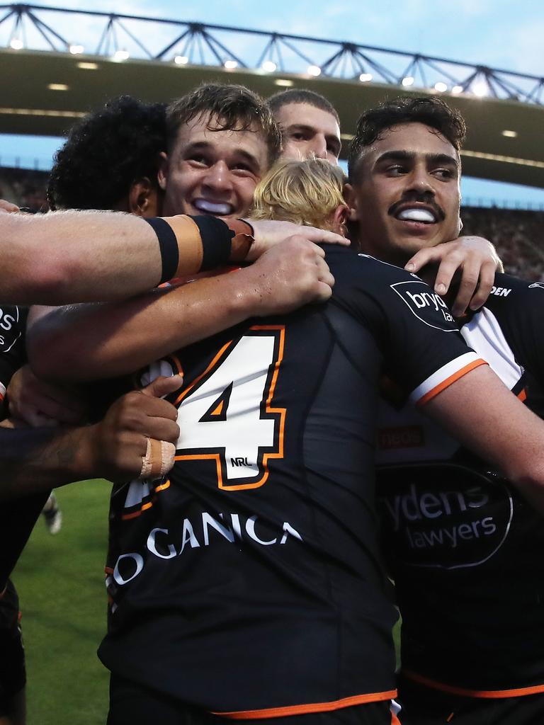 Zac Cini of the Tigers scores on debut (Photo by Matt King/Getty Images)