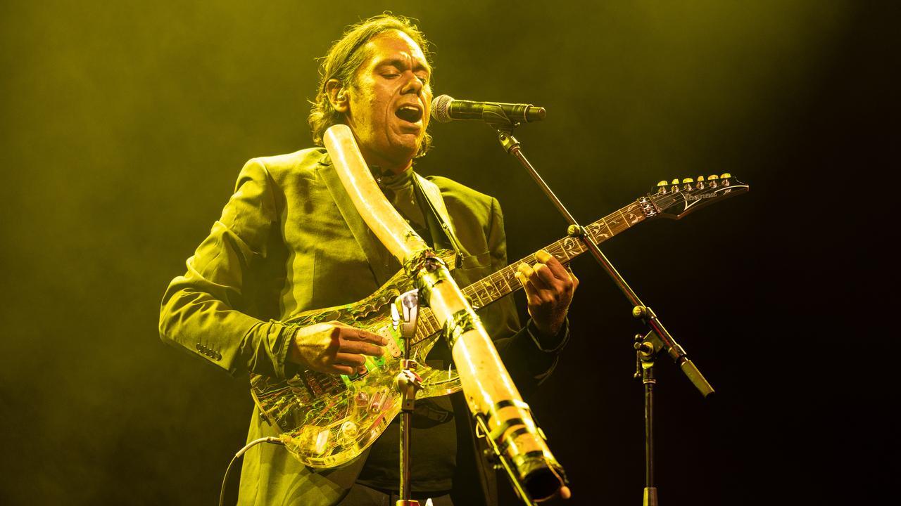 Adelaide Festival 2022. William Barton performs as part of the Icehouse concert at the Village Green, Adelaide Oval. Picture: Andrew Beveridge, suppplied