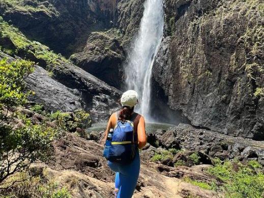 Denika Wyngaarden, founder of 'Bitches Who Hike' a women's only hiking group in Townsville during their Wallaman Falls group hike
