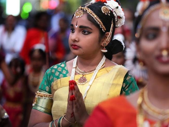 Performers at the Parramasala Welcome Parade on Friday.