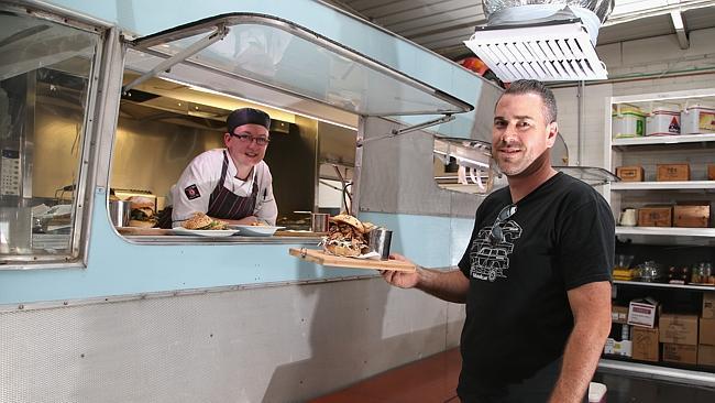 Chef Anna Higgins with DakDak owner Benjamin Cowen at the Caravan kitchen. 