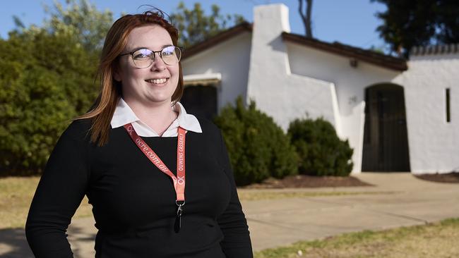 Erin Young outside a home for lease in Darlington, where rent prices are set to increase, Thursday, Feb. 13, 2025. Picture: Matt Loxton