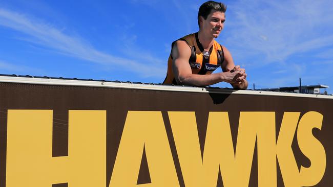 Pick 10 was traded from St Kilda to Hawthorn then to Gold Coast as part of the Jaeger O’Meara deal. Picture: Alex Coppel