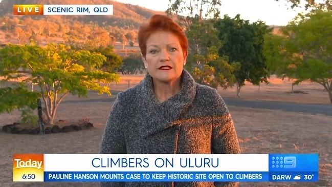 Pauline Hanson compares closing Uluru to shutting Bondi Beach (Today)