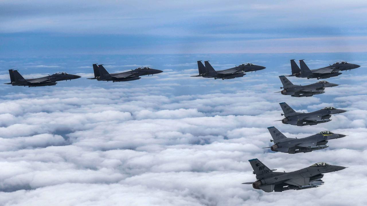 South Korean and US Air Force jets. Picture: South Korean Defence Ministry/AFP