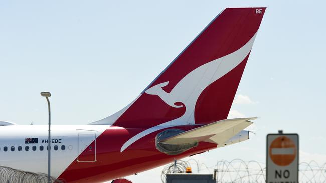 MELBOURNE, AUSTRALIA - NewsWire Photos MARCH 03, 2022: QANTAS plane tail fins at Tullamarine Melbourne Airport. Picture: NCA NewsWire / Andrew Henshaw