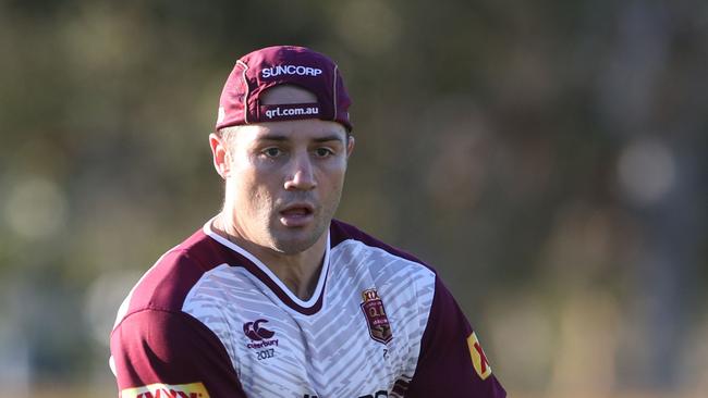 Cooper Cronk. The Queensland State of Origin side during an opposed session at Sanctuary Cove. Pic Peter Wallis