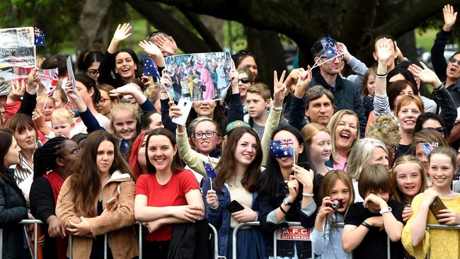 The crowd greeted the royals with cheers. Picture: Nicole Garmston