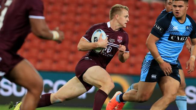 Reece Hoffman in action during the Queensland under-18 State of Origin game. Picture: Adam Head