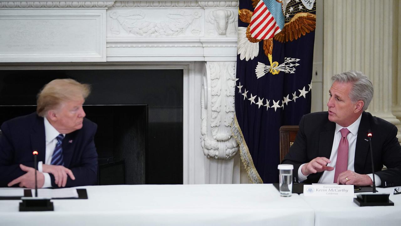 President Donald Trump and Republican House Minority Leader Kevin McCarthy allegedly had a heated conversation. Picture: Mandel Ngan/AFP