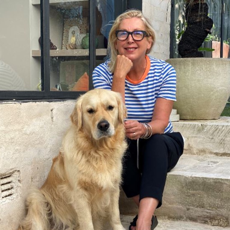 Yolande and pup Harvey at their apartment.