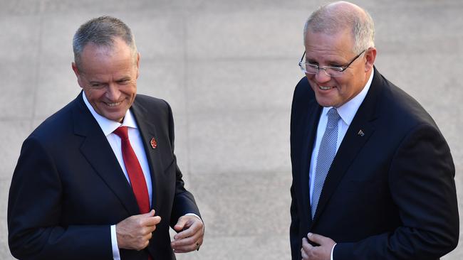 Opposition Leader Bill Shorten and Prime Minister Scott Morrison. Picture: AAP