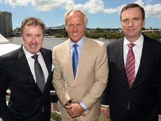 (L-R) Terry Agnew, Greg Norman and Stephen Conry