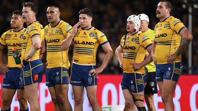 The Eels were stunned early by the Penrith onslaught. Picture: Cameron Spencer/Getty Images