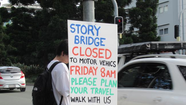 Protesters are marching to demand one of the bridge’s six lanes be converted into a pedestrian and bike crossing. Picture: Supplied