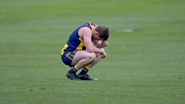 EDFL: A disappointed Mitchell Johnson after Rupertswood’s loss. Picture: Andy Brownbill