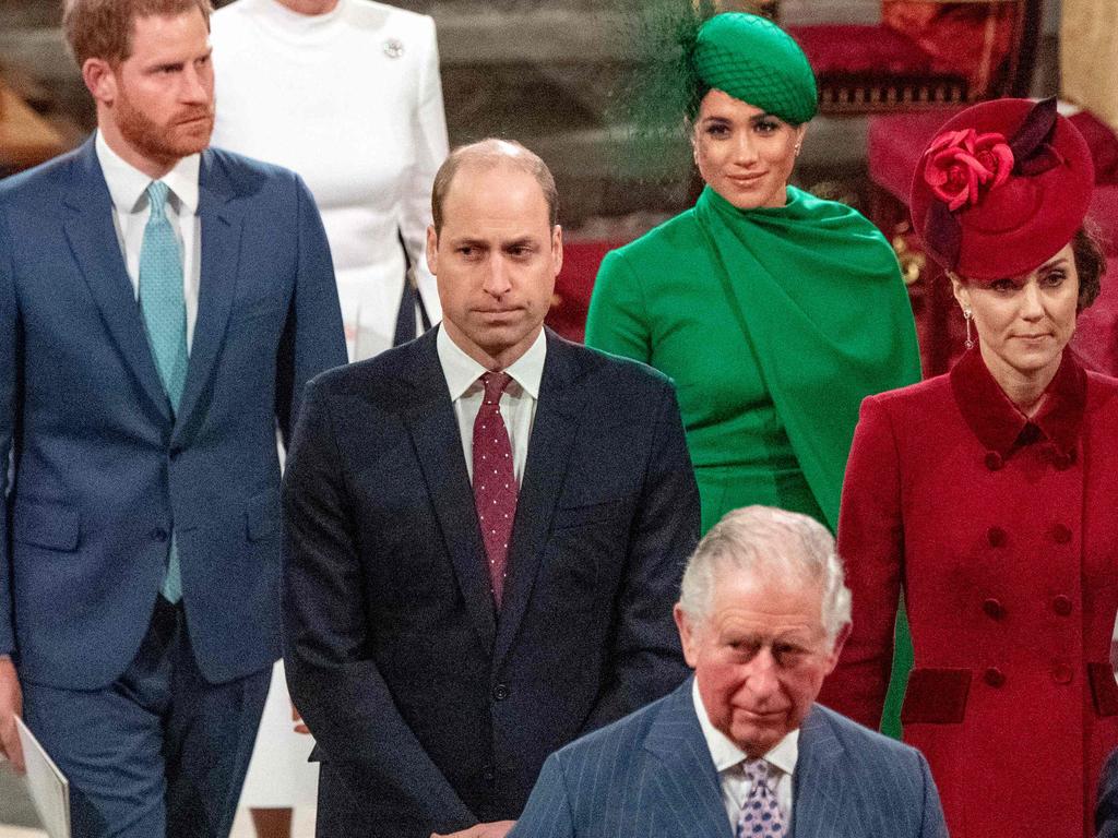 One of the last times the family was all together in public during a ceremony at Westminster Abbey in March. Picture: Phil Harris / POOL / AFP)