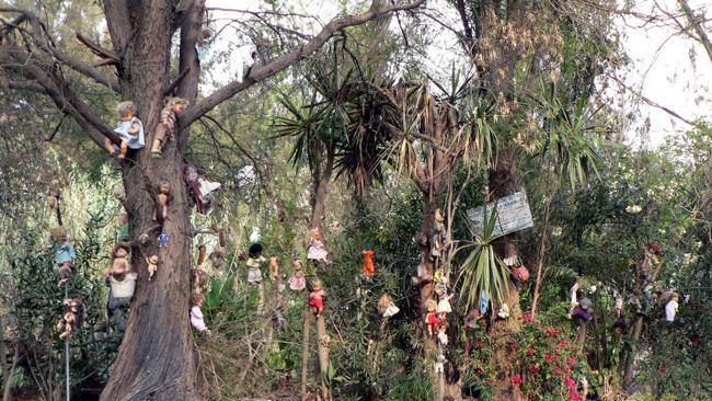 Hundreds of dolls cover the island. Picture: Cordelia Persen