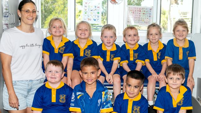 Mackay West State School Prep/1 Back row: Romi Pera, Poppi Pera, Austin Farrell, Rylan, Alexis Tucker, Hayley Swinbourne Front row: Roy Baird, Lennox Smith, Isaiah Fonua, James Whitton Teacher Ms Trapp Picture: Michaela Harlow.