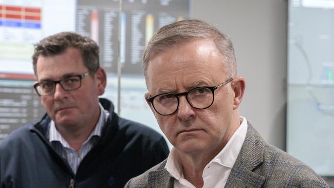 Prime Minister Anthony Albanese and Victorian Premier Daniel Andrews. The Albanese government is on the same page with the state government on the Suburban Rail Loop Picture: NCA NewsWire / David Geraghty