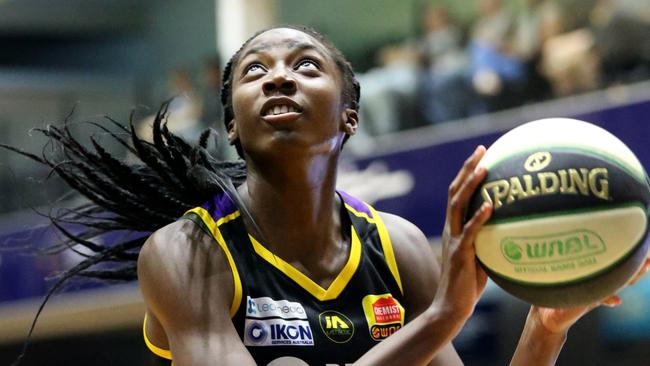 Melbourne Boomers star Ezi Magbegor has been sidelined with a hand injury Picture: Mike Dugdale