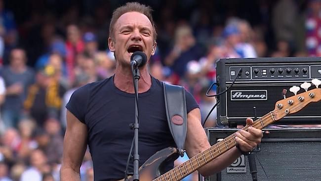 Sting in action at the 2016 AFL Grand Final.