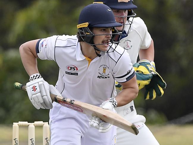 Bredon Ward Bats during the VTCA Cricket: Doutta Stars v St Albans cricket match in Essendon, Saturday, Nov. 21, 2020. Picture: Andy Brownbill