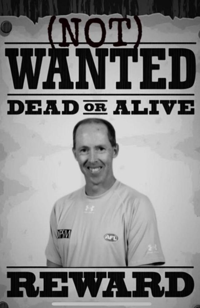 The CFMEU shared the ‘Wanted: Dead or Alive’ poster of Stephen McBurney on social media. Picture: Supplied