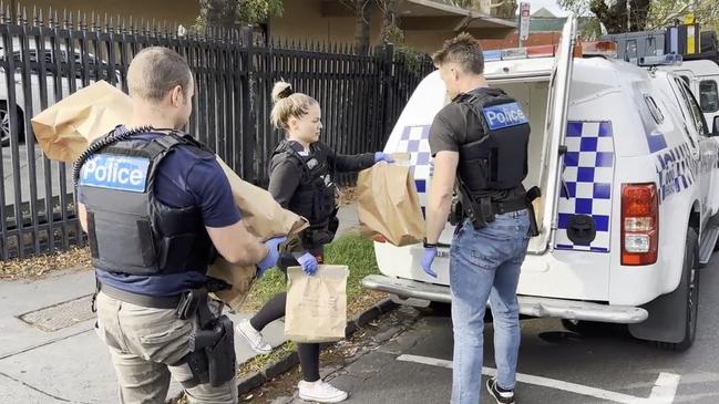 Police seize a stockpile of imitation firearms in a St Kilda raid. Picture: Victoria Police