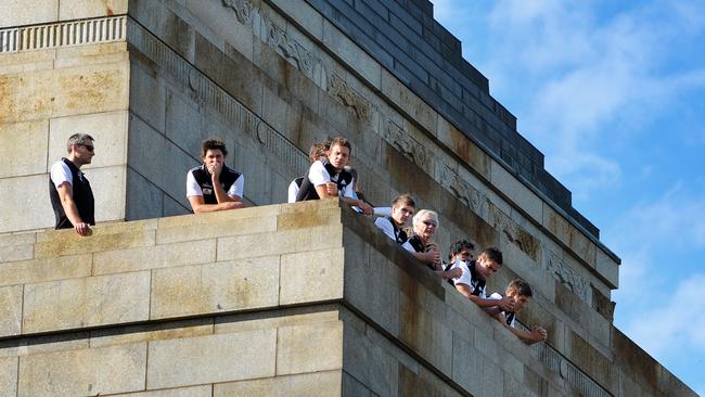 Mick Malthouse took new recruits to the Shrine in 2010 learn about the Anzac legend.