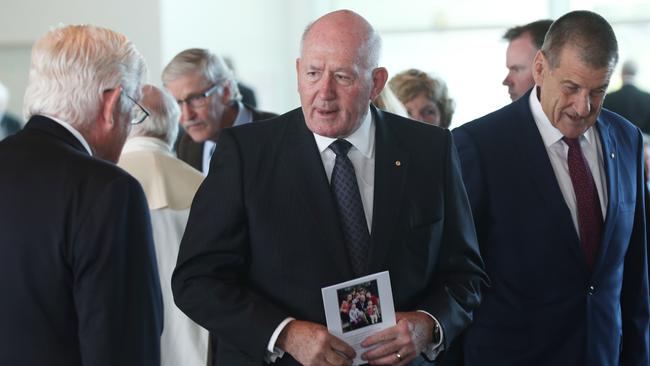 Sir Peter Cosgrove and former Victorian premier Jeff Kennett. Picture: AAP