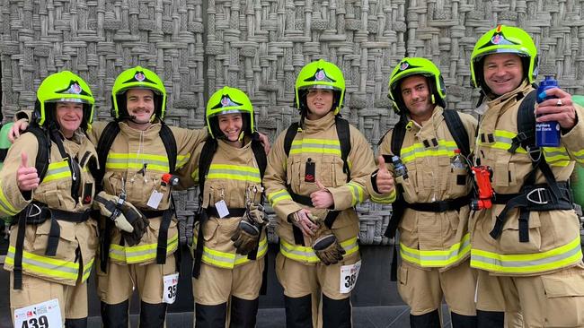 Jason Williams on the far right with former colleagues Paul wills, Jamie Bowe, Cyndell McBlain, Adam Rolles and Robert Dascoli after a fundraiser for motor neurone disease in 2018.