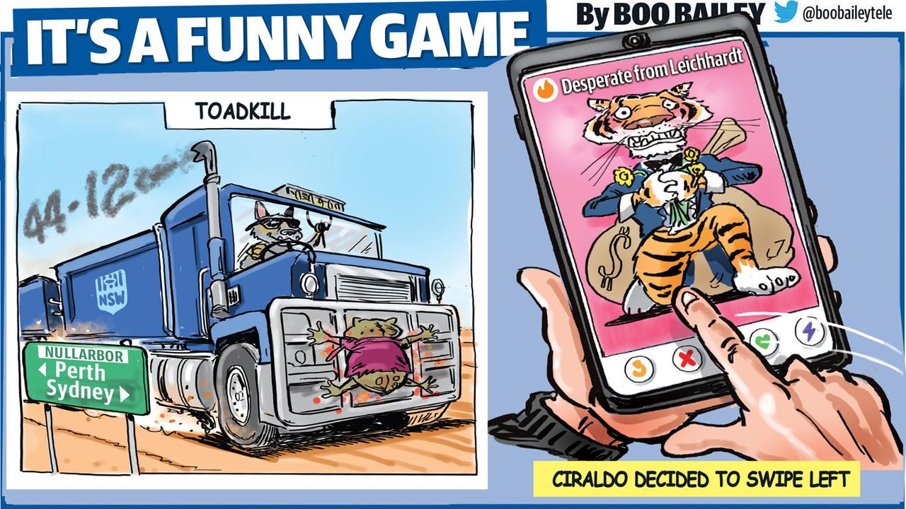A lighthearted look at the week that was in the NRL with artist Scott ‘Boo’ Bailey.