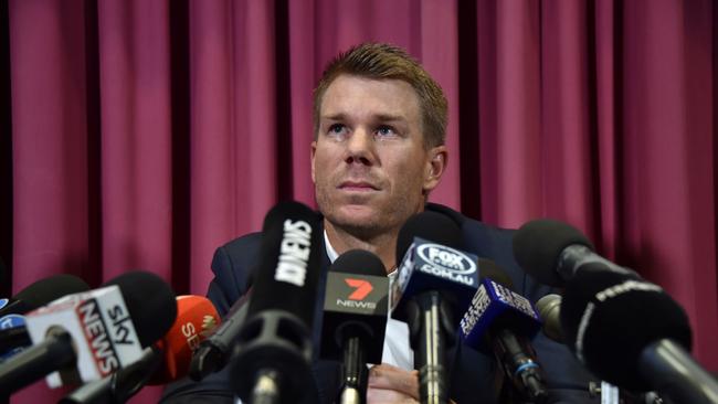 It was what David Warner didn’t say that spoke volumes at his press conference. (Pic: Peter Parks)