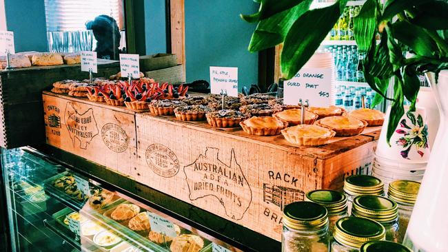 Home-baked treats at The Old Bank cafe in Geeveston.