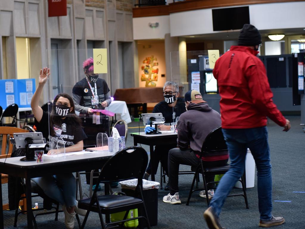 Voters go to the polls in Atlanta during the Georgia Senate run-off elections. Picture: AFP