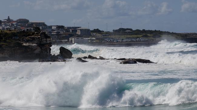 Large swell, hit across the Easter long weekend swell, creating hazardous conditions. Pictured is Coogee Beach on Good Friday. Picture: Nikki Short