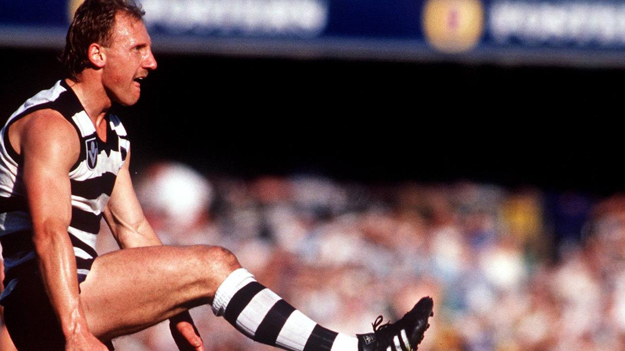 Geelong champion Gary Ablett holds equalled the record for most goals in a grand final, booting nine against Hawthorn at the MCG in 1989. He matched Gordon Coventry.