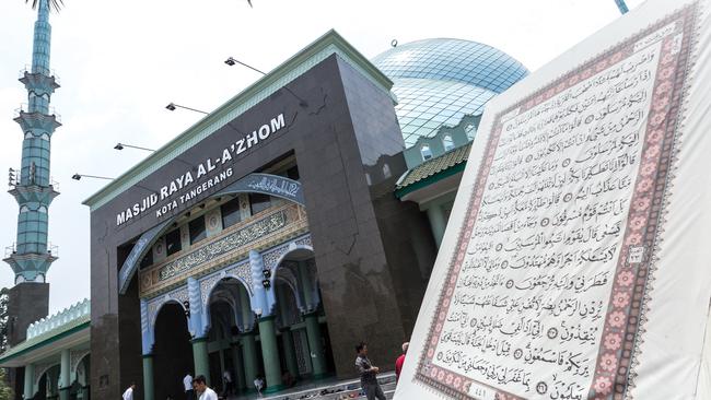 Friday prayers at a mosque in Tangerang. Picture: Graham Crouch